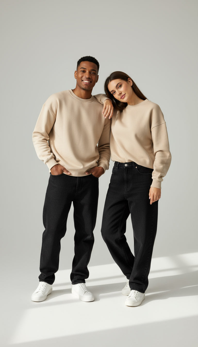 Beige crewneck Unisex