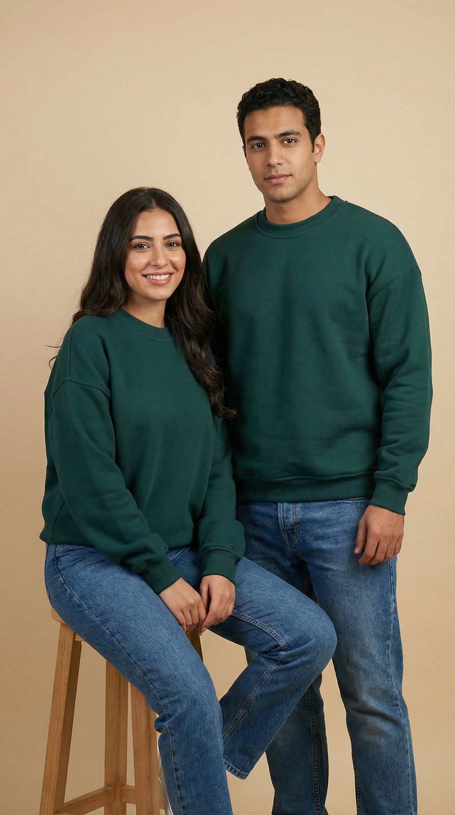 Petrol green crewneck unisex