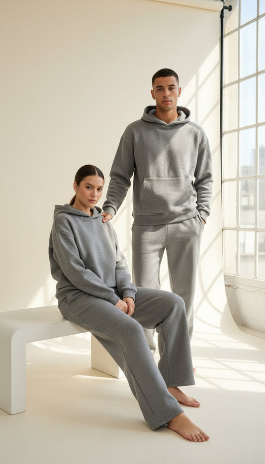 Unisex Grey Hoodie Set