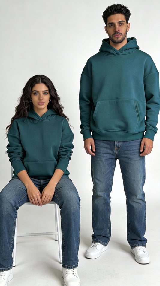 Petrol green unisex hoodie