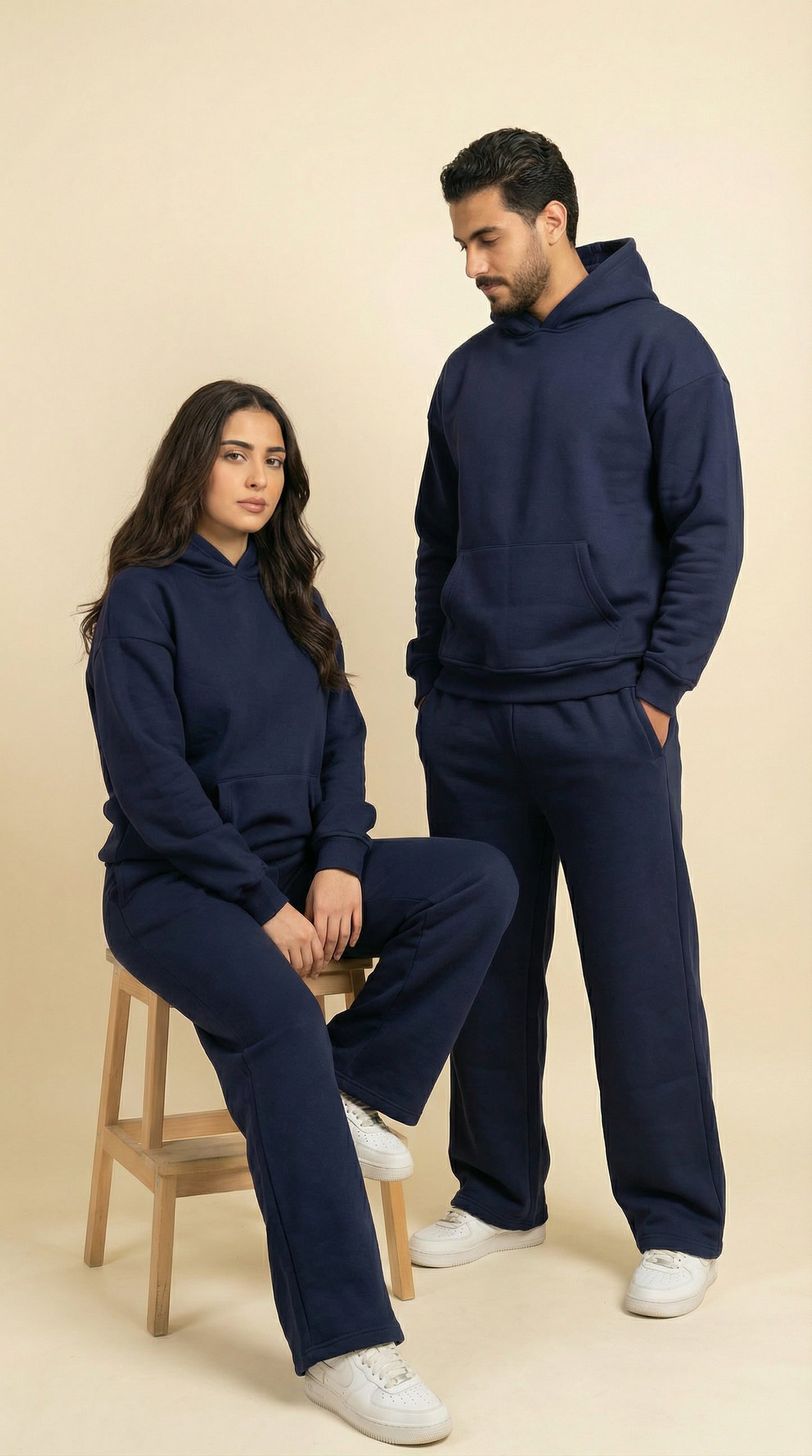 Unisex Navy Hoodie Set